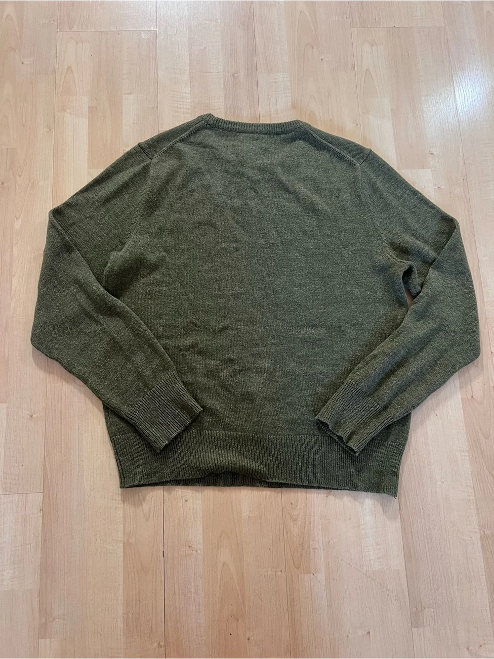 J.Crew Men's Olive Green Crewneck Sweater Size M Cotton Wool Blend Pullover